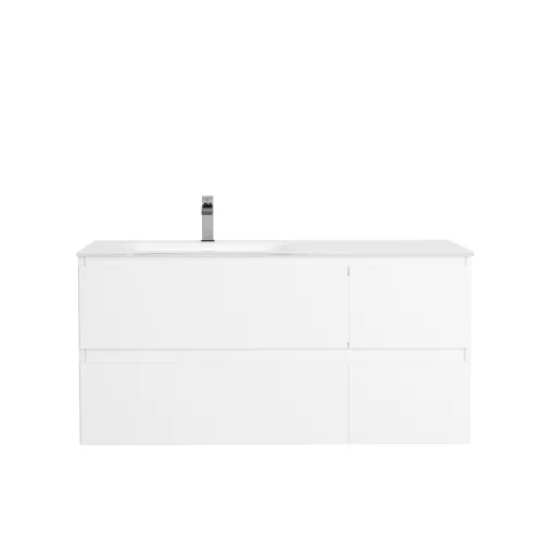 CUBE 100 függesztett mosdóhely, üvegmosdóval, fehér