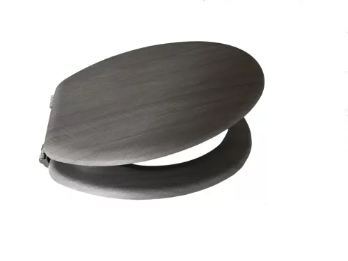 Wc-ülőke lakkozott Mdf lecsapódásgátlóval sötét fa dekor
