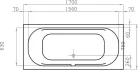 MARBELLA testformájú fürdőkád 170 cm