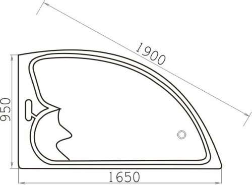 LIVERPOOL aszimmetrikus sarokkád, jobb 165 cm