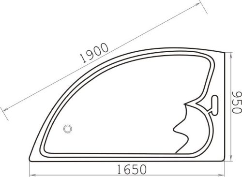 LONDON aszimmetrikus sarokkád, bal 165 cm