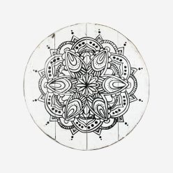 Mandala fehér batik, fali dekor