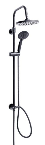 Sínes zuhanyszett esőztető fejzuhannyal, fekete