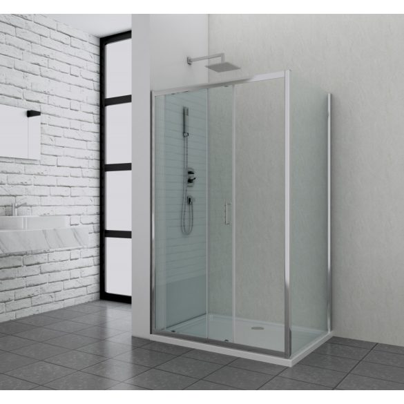 ELITE aszimmetrikus szögletes sarok zuhanykabin tolóajtóval 