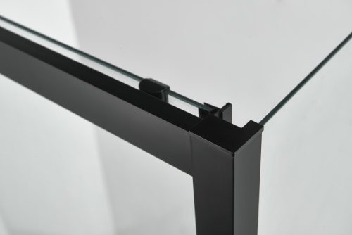 ELITE BLACK II aszimmetrikus szögletes sarok zuhanykabin tolóajtóval, 120x90 cm