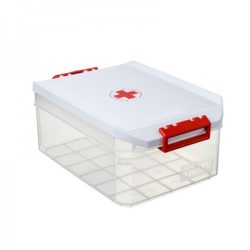 Gyógyszeres doboz, biztonsági záras tetővel, 4,5 liter