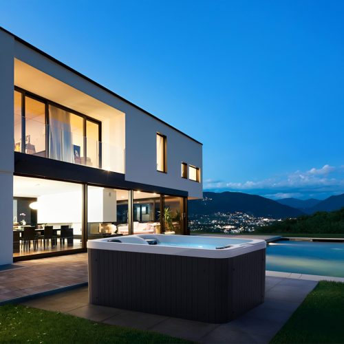 SPLIT kültéri masszázsmedence, gyöngyházfehér