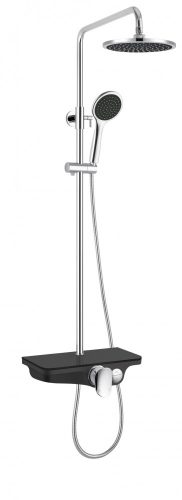 Zuhanyszett esőztető fejzuhannyal, fekete