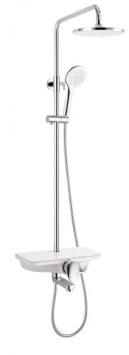 Zuhanyszett esőztető fejzuhannyal, kádtöltővel, fehér