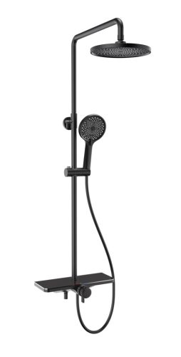 Zuhanyrendszer termosztátos csapteleppel, fekete