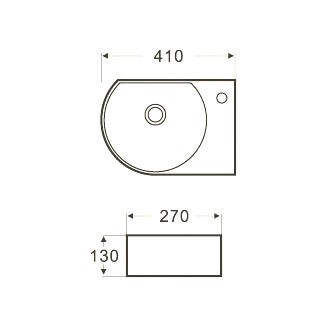 Kerámia sarok-kézmosó, jobbos