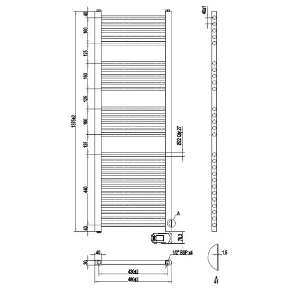 UNO elektromos design radiátor, 750W