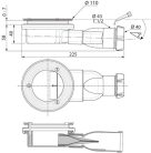 KRETA zuhanytálca leeresztő, Ø 90 mm