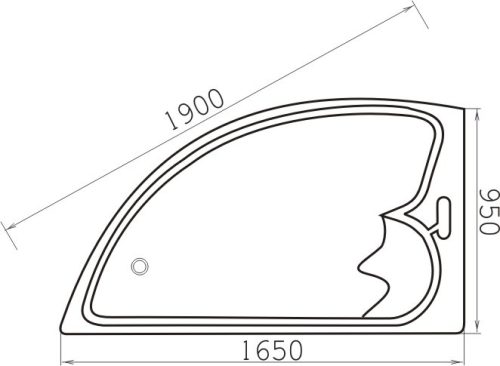 LONDON aszimmetrikus sarokkád, bal 165 cm