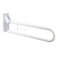 Felhajtható kapaszkodó WC-papír tartóval, fehér