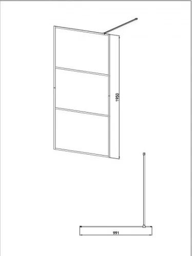 SMART zuhanyfal, 115 cm, fekete