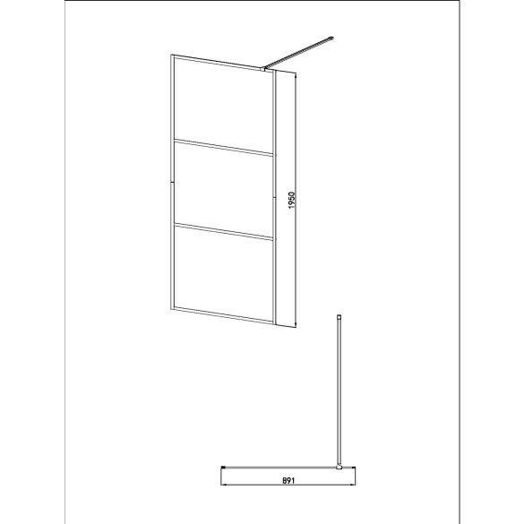 SMART zuhanyfal, 90 cm, króm