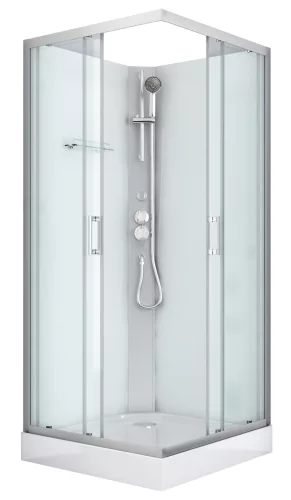 DENVER hidromasszázs zuhanykabin, króm, termosztátos keverőcsappal