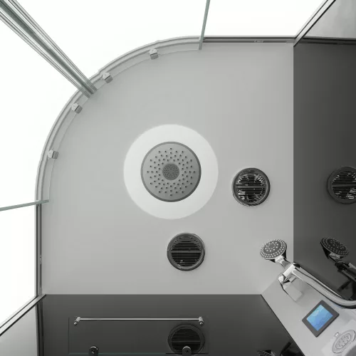 AUSTIN komplett hidromasszázs zuhanykabin elektronikával, króm kerettel