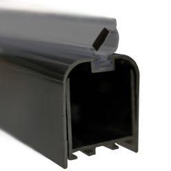 Fali fogadó profil zuhanyajtókhoz, fekete (4,5-6,5 cm)