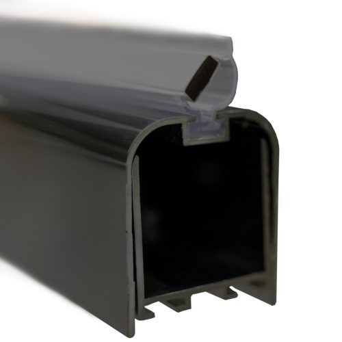 Fali fogadó profil zuhanyajtókhoz, fekete (4,5-6,5 cm)