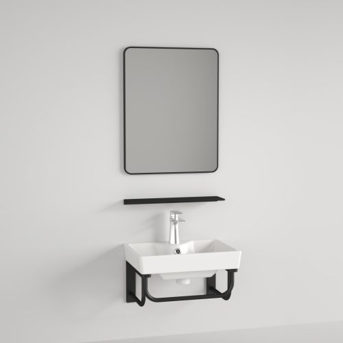 DELTA 41 kerámiamosdó fali konzollal, tükörrel és piperepolccal