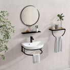 DELTA 45 kerámiamosdó fali konzollal, tükörrel és piperepolccal