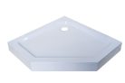 Ötszögletű akril zuhanytálca, fix előlappal