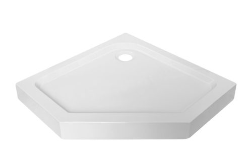 Ötszögletű akril zuhanytálca, fix előlappal