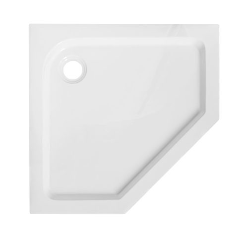 Ötszögletű akril zuhanytálca, fix előlappal