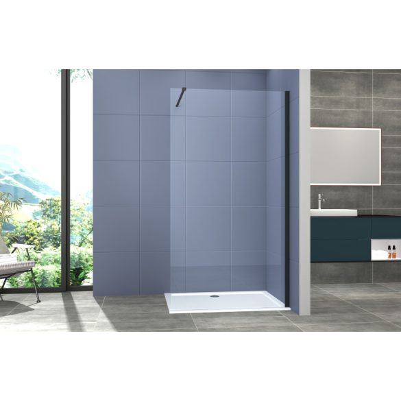 Sanoflex 110 zuhanyfal fekete sarok rögzítővel