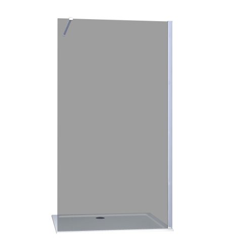 WALK-IN üvegfal, 140 cm, füstszínű
