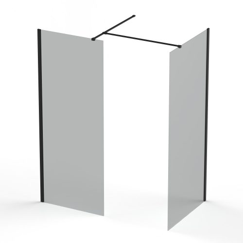 WALK-IN üvegfal, 140 cm, füstszínű