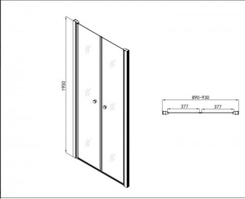 ELEGANCE kétszárnyas lengőajtó (6 mm) 100 cm