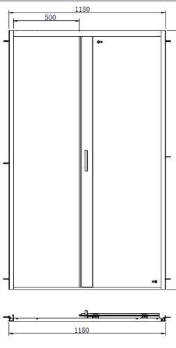 ELITE BLACK tolóajtó épített zuhanyfülkéhez 120 cm, fekete