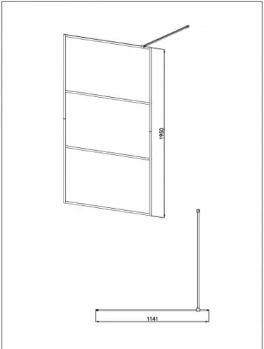 SMART zuhanyfal, 115 cm, króm, részben matt üveggel