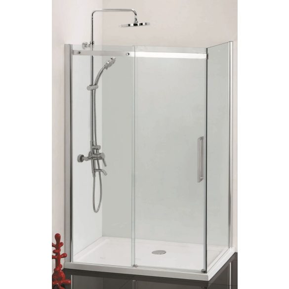COMFORT aszimmetrikus szögletes sarok zuhanykabin tolóajtóval