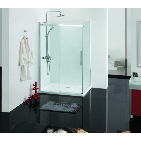 COMFORT aszimmetrikus szögletes sarok zuhanykabin tolóajtóval