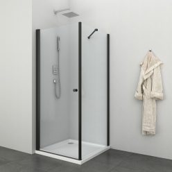   BRAVA BLACK II szögletes sarok zuhanykabin lengőajtóval, 80 cm