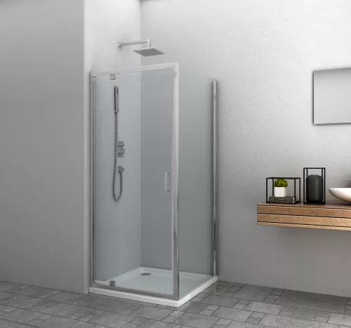 ELITE szögletes sarok zuhanykabin pivot ajtóval, 90 cm