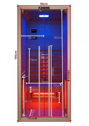 RUBY 1 egyszemélyes infraszauna 1550 W