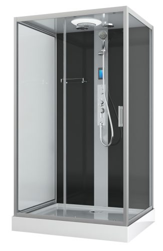 BOSTON komplett hidromasszázs zuhanykabin, króm, keverőcsappal