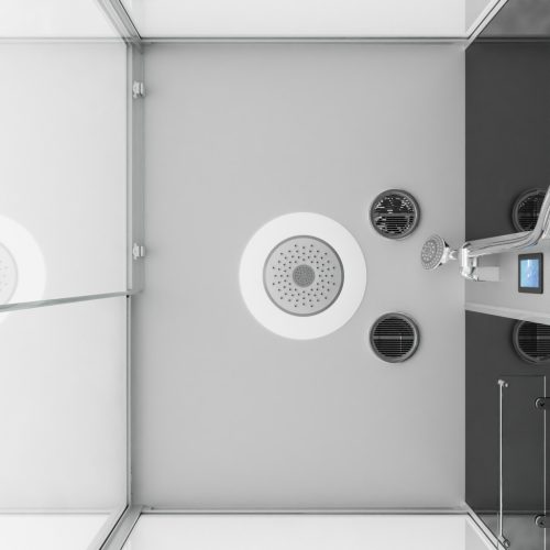 BOSTON komplett hidromasszázs zuhanykabin, króm, keverőcsappal