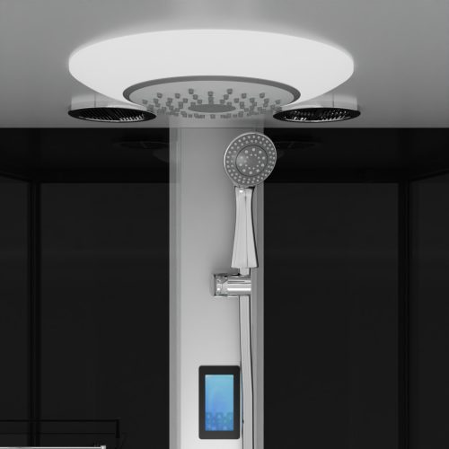 BOSTON komplett hidromasszázs zuhanykabin, króm, keverőcsappal