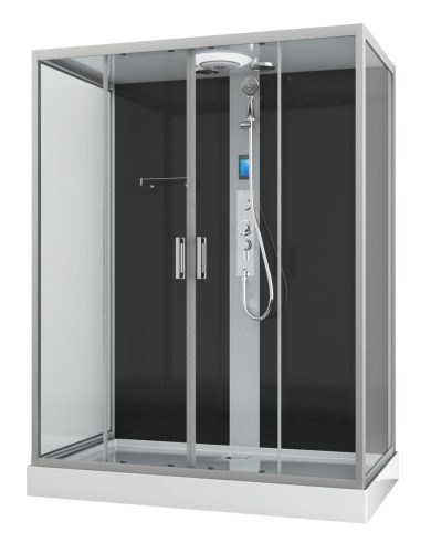NEW YORK komplett hidromasszázs zuhanykabin, fekete hátfallal