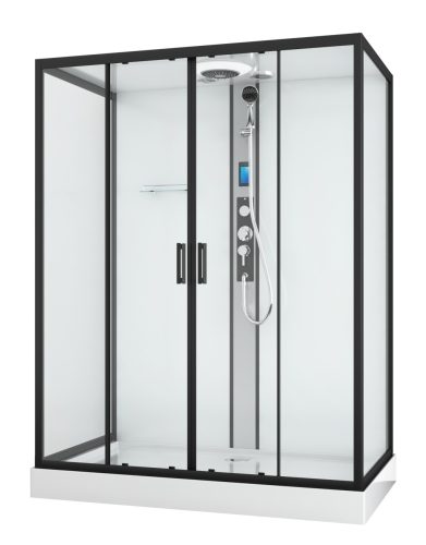 NEW YORK komplett hidromasszázs zuhanykabin, fehér hátfallal