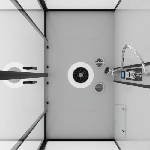 NEW YORK komplett hidromasszázs zuhanykabin, fehér hátfallal