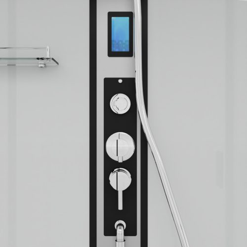 NEW YORK komplett hidromasszázs zuhanykabin, fehér hátfallal