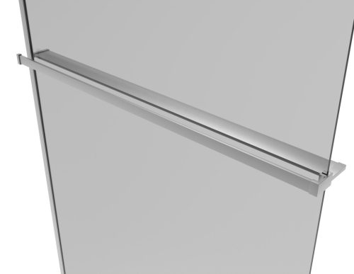 Törölközőtartó piperepolccal zuhanyfalakhoz, 120 cm, króm