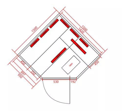 DELUXE négyszemélyes infraszauna
